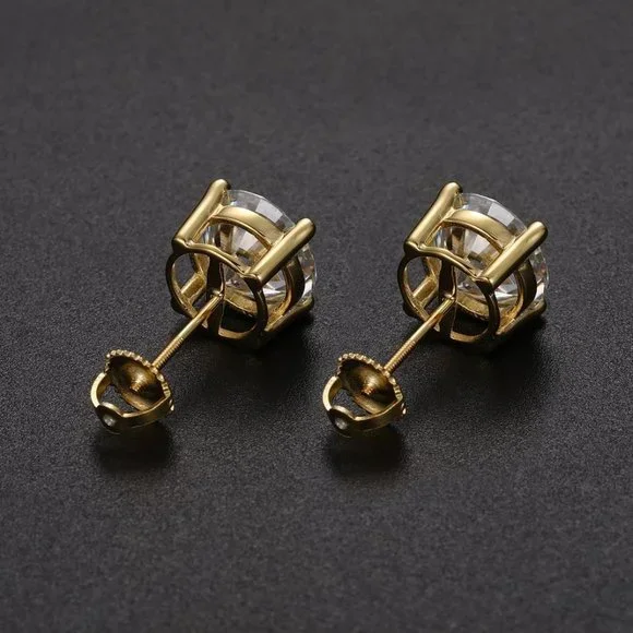 Certified 8ct. t.w. Moissanite Diamond Round Stud Earrings NEW - Picture 6 of 10